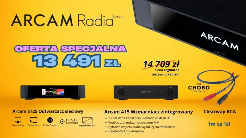 Arcam Radia A15 + ST25 + Chord Clearway (RCA) | Odsłuch | Raty 0% | Salon Warszawa | Autoryzowany Dealer | Negocjuj cenę |