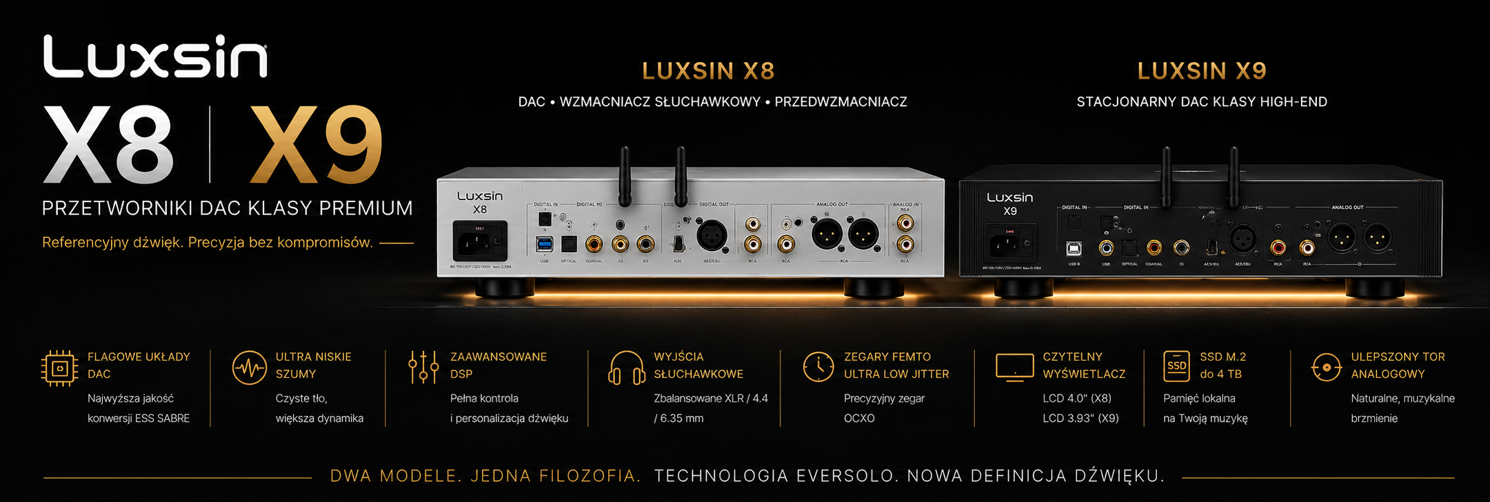 Luxsin X8 i X9 tył z bliska Luxsin miniaturka tył